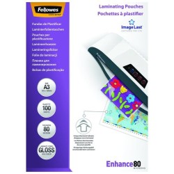 FUNDA PLASTIF. FELLOW. A3 80µ P/100