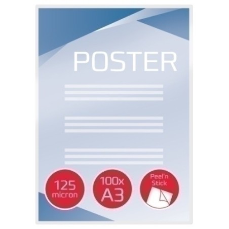 FUNDA PLASTIF. GBC A3 125µ ADHS P/100