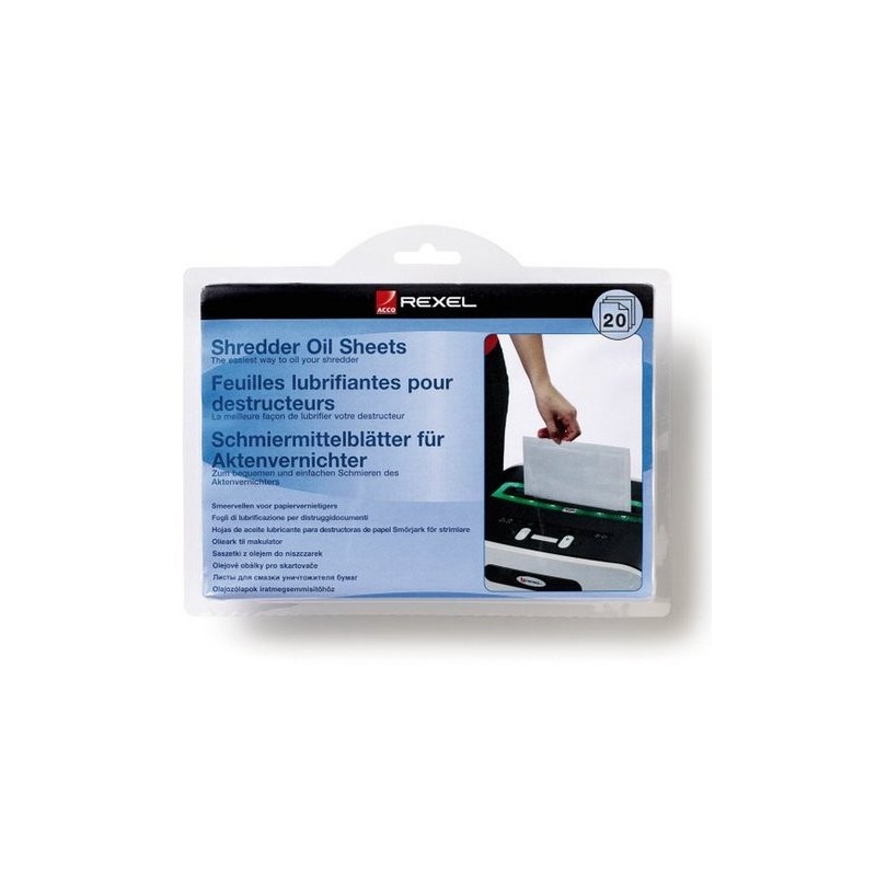ACEITE DESTRUCTORAS REXEL HOJAS PACK 20