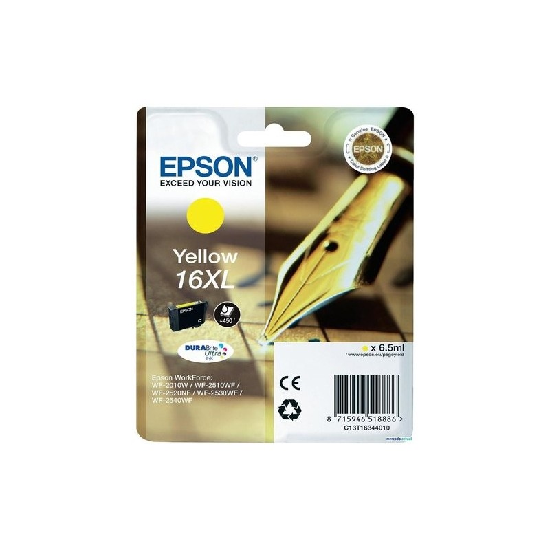 CART.IJ.EPSON T163440 Nº16XL AMARILLO