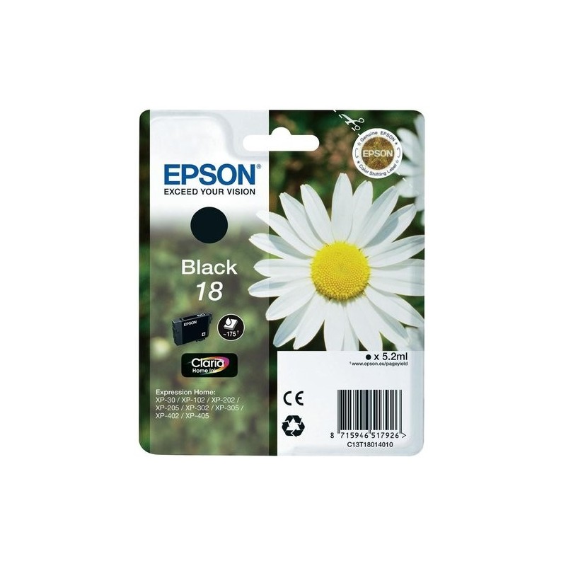 CART.IJ.EPSON T180140 Nº18 NEGRO