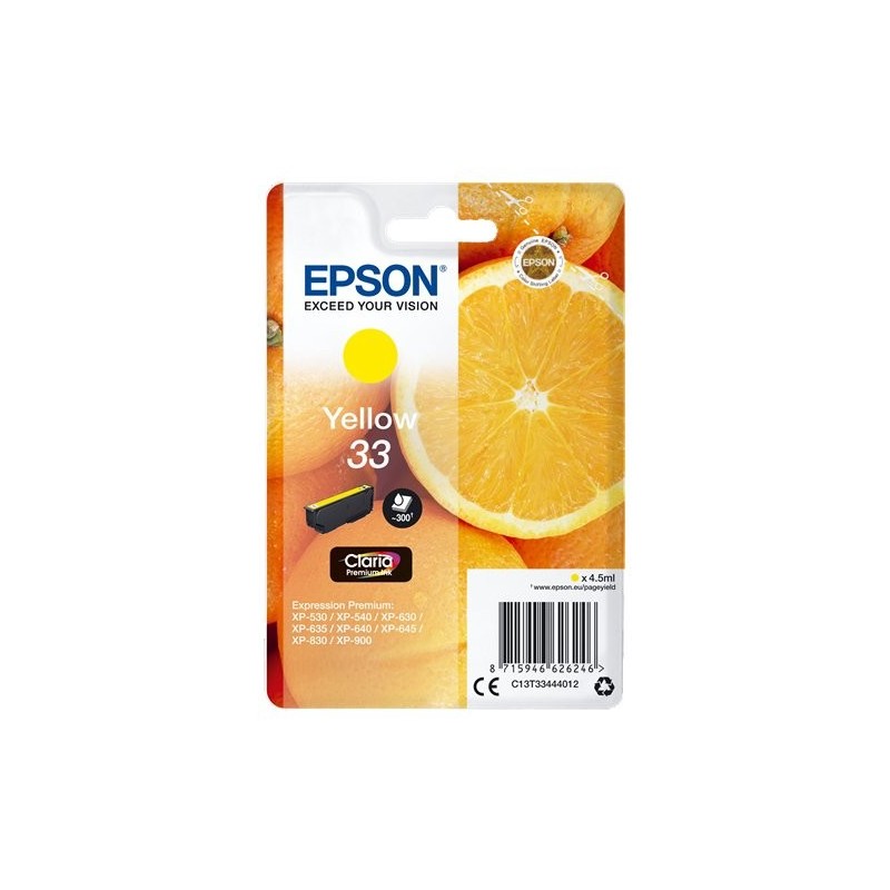 CART.IJ.EPSON T334440 Nº33 AMARILLO
