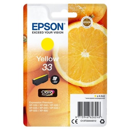CART.IJ.EPSON T334440 Nº33 AMARILLO