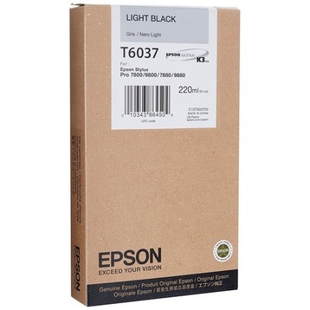 CART.IJ.EPSON T603700 NEGRO CLARO