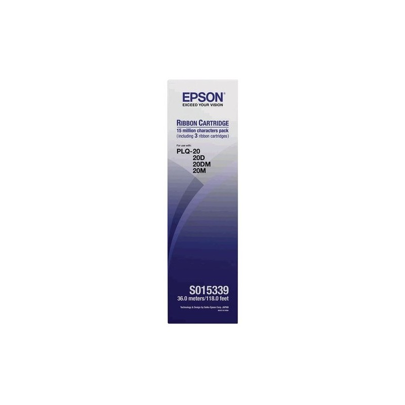 CINTA EPSON S015339 PLQ-20 NEGRA PACK 3