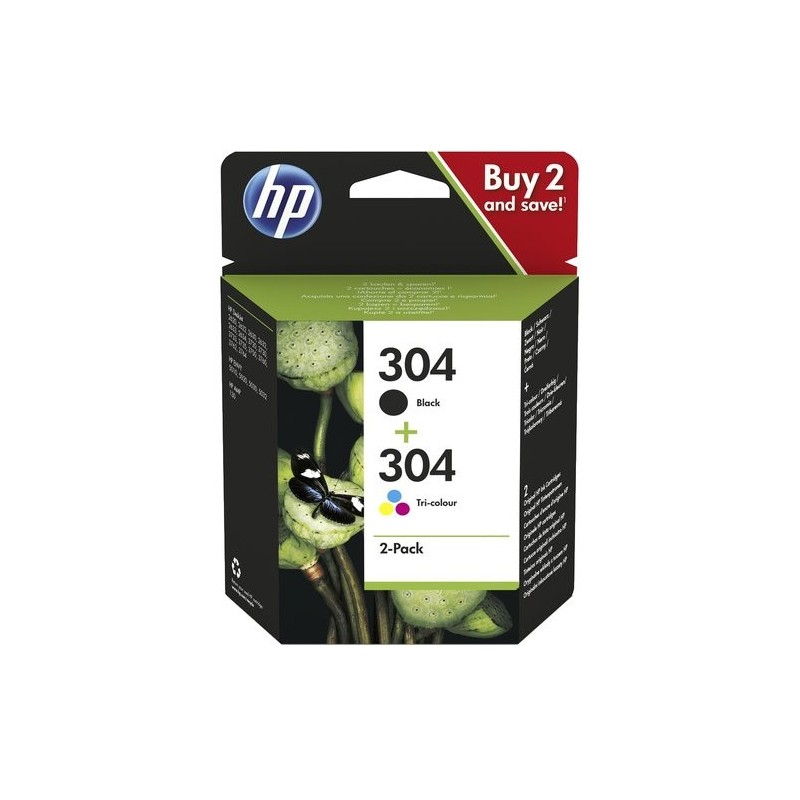 CART.IJ.HP 3JB05AE Nº304 NEGRO+COLOR PAC