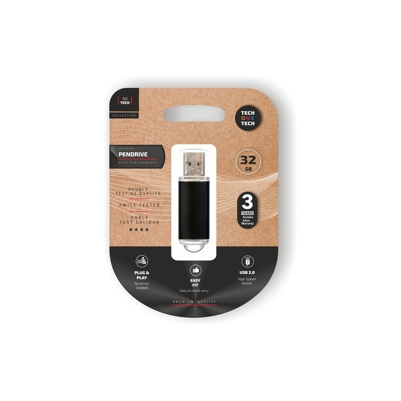 MEMORIA USB 32GB TECHONE BASIC NEGRO