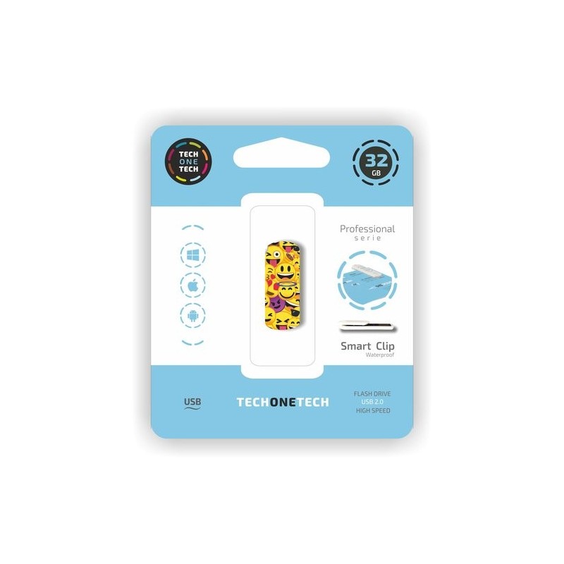 MEMORIA USB 32GB TECHONE EMOJI COLLAGE