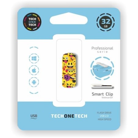 MEMORIA USB 32GB TECHONE EMOJI COLLAGE