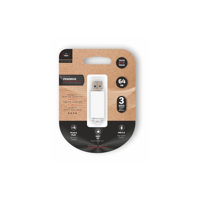 MEMORIA USB 64GB TECHONE BASIC BLANCO