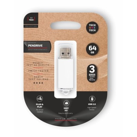 MEMORIA USB 64GB TECHONE BASIC BLANCO