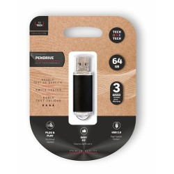 MEMORIA USB 64GB TECHONE BASIC NEGRO