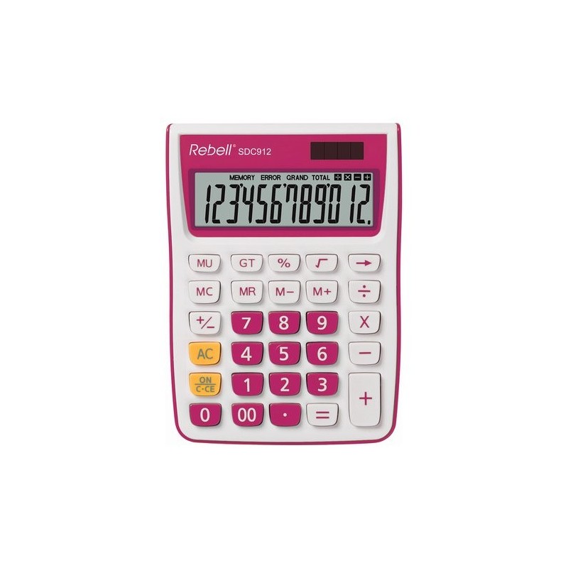 CALCULADORA MESA REBELL 12 DIG. 912 ROSA